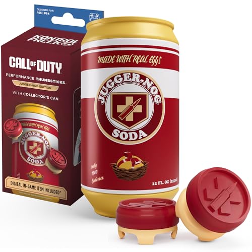 KontrolFreek® Jugger-Nog Performance Thumbsticks® | for PlayStation 5 (PS5) & PlayStation 4 Controller | Red and Cream