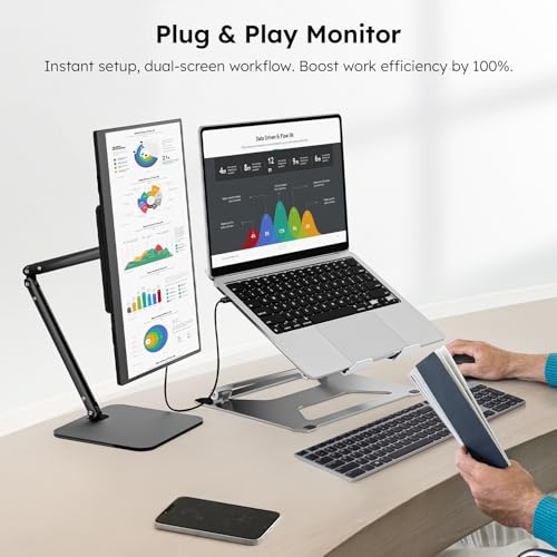 Dopesplay Portable Monitor, 15.6" FHD 1080P IPS Travel Monitor for Laptop, Foldable Magnetic Stand & Carry Case Included, USB-C Screen Extender for Laptop Mac PC Phone Xbox PS4/5 S