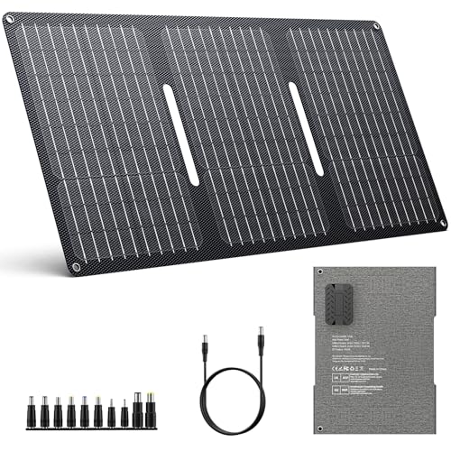 ENOFLO 30W Solar Panel Charger YT30 Foldable Solar Panel IP65 Waterproof Solar Charger with QC3.0 USB & DC Output(10 Connectors) 24% High Efficiency for Outdoor Camping - Image 2