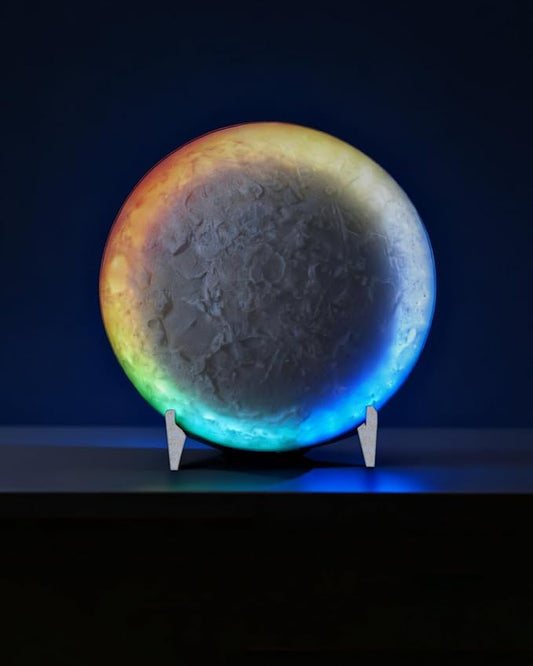 Nobiggie Meteorite Texture RGB Ambient Lighting Lamp, Artistic LED Mood Light with 85 Color Changing Modes, Soft Glow for Bedroom, Living Room, or Cozy Modern Home Decor (White, Small)