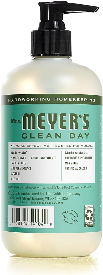 Mrs. MEYER'S CLEAN DAY Variety, 2 Liquid Hand Soap 12.5 OZ, 1 Liquid Dish Soap, 16 FL OZ (Basil)