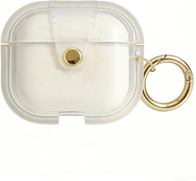 for AirPods Pro 3 Case 2025 with Lock Clear Cases,Soft TPU Cover for Airpods Pro 3rd Case for Air pod Pro 3 Cover with Keychain for Airpods Pro 3 Gen for Women Girls (White)