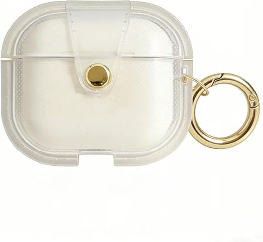 for AirPods Pro 3 Case 2025 with Lock Clear Cases,Soft TPU Cover for Airpods Pro 3rd Case for Air pod Pro 3 Cover with Keychain for Airpods Pro 3 Gen for Women Girls (White)
