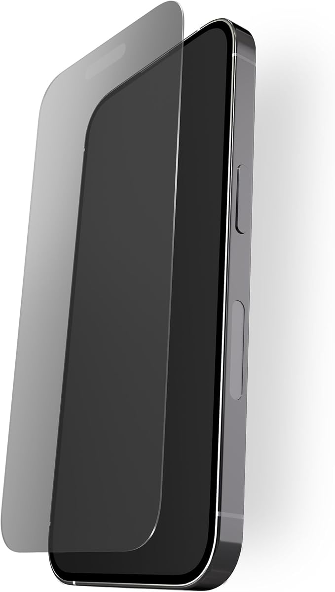 BodyGuardz Pure 3 Privacy Glass Compatible with iPhone 17 and iPhone 16 Devices, 2-Way Privacy Technology, 9H Hardness, Easy Install, Case Friendly - Black Border (for iPhone 17 Pro Max / 16 Pro Max - 6.9 inch)