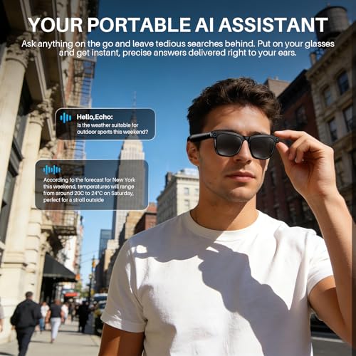 AI Smart Glasses with Camera & 8MP 4K Vide,Bluetooth Call,Voice Assistant