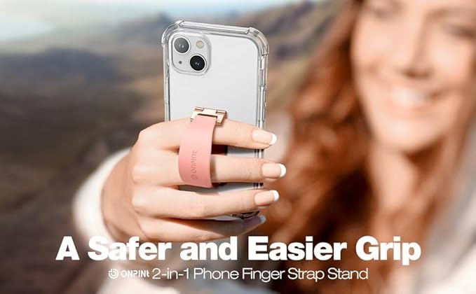Phone Grip Finger Ring Holder 3.23 Inch, Phone Slim Finger Ring Holder Kickstand 2 in 1, Compatible with iPhone Samsung and Most Smartphones, Black