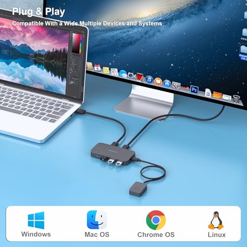 BENFEI USB 3.0 Switch, USB Switcher 2 Computers Share 3*USB 3.0 and 1*USB C with Remote Control for PC Mouse Keyboard Printer Scanner, USB KVM Switch Selector Compatible with Windows, Mac, Linux - Image 7