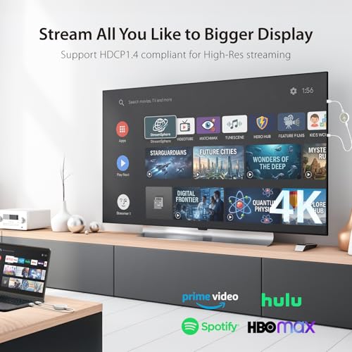 j5create ScreenCast 4K Wireless HDMI Transmitter and Receiver, Wireless HDMI Extender, Support 4K30Hz / 1080p60Hz, 2.4/5GHz, from Laptop/PC/Player/TV Box to Monitor/Projector/TV (JVAW75)