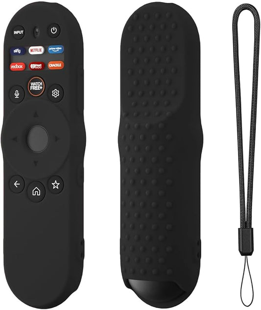 Hi Color Remote Cover for Vizio TV Remote XRT270 Smart TV Remote 2023, Silicone Vizio Remote Control Case Cover for VIZIO XRT270 Silicone Sleeve with Lanyard(Black)