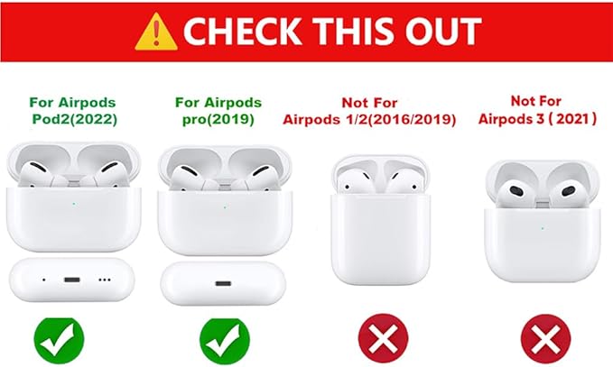 (4Pack) Case for AirPods Pro 2nd/1st Generation (2022/2019) with Carabiner, XMBYGY Cute Skin Design Silicone Cartoon Charging Case Protective Covers for Boys Girls (S+A+B+C)