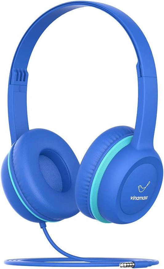 Kids Headphones, Wired Headphones for Kid with Safe Volume Limiter, Kid Headphone with Cord 3.5mm Jack, On-Ear Girls Boys Toddler Headphone for School ﻿