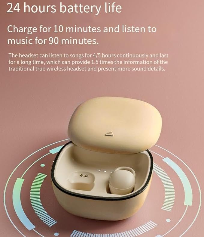 Invisible Wireless Bluetooth Sleep Earbuds for Side Sleepers,Smallest Invisible Sleep Headphones,Comfortable Noise Blocking Wireless Headphones for Small Ears Sleeping,Working,Hiking, Beige
