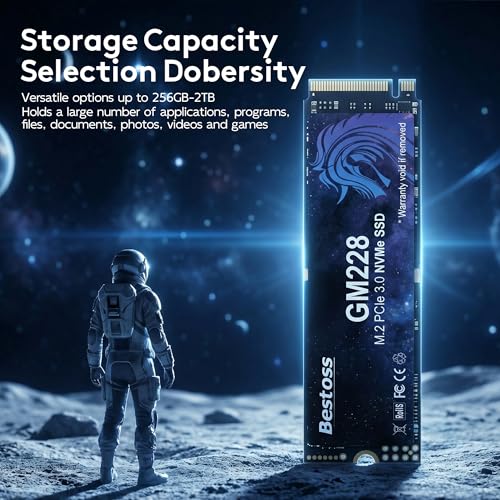 Bestoss 1TB NVMe M.2 SSD PCIe 3.0 2280 Internal SSD, Up to 2400MB/s