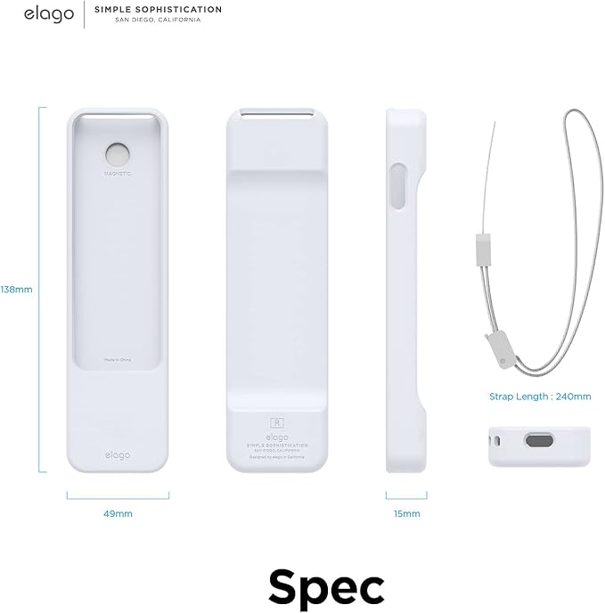 elago R1 Case Compatible with 2022 Apple TV 4K Siri Remote 3rd Gen, Compatible with 2021 Apple TV Siri Remote 2nd Gen- Magnet Technology, Lanyard, Full Access to All Functions [Nightglow Blue]