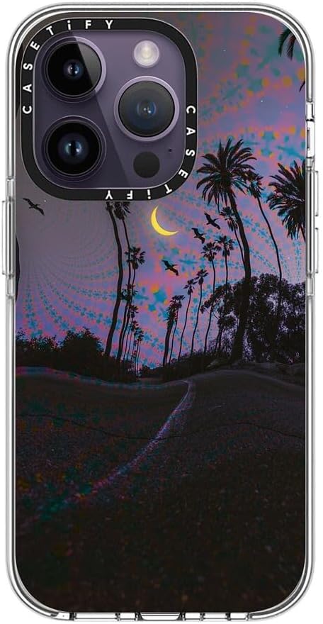 CASETiFY Clear iPhone 14 Pro Case [Not Yellowing / 6.6 ft. 3X Military Grade Drop Protection/Compatible with Magsafe] - Palm Vibes - Clear