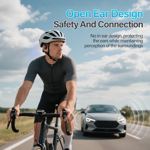 Superior Sound Bone Conduction Headphones, Bluetooth 5.4 Open Ear Wireless Headphones with Mic, IPX5 Waterproof for Sports, 12H Battery Life for Cycling, Hiking, Running, Lightweig - Image 6