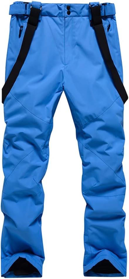 YEEFINE Men's Waterproof Snow Ski Pants Insulated Warm Winter Outdoor Snowboard Bibs with Suspenders