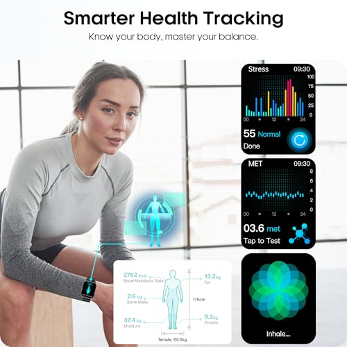 Smart Watch for Men Women with Bluetooth Calls, Blood Pressure Heart Rate Blood Oxygen Stress HRV Monitor Sleep Tracker, 150+ Sports Modes Fitness Tracker, IP68 Waterproof, Pedometer For Android/iOS