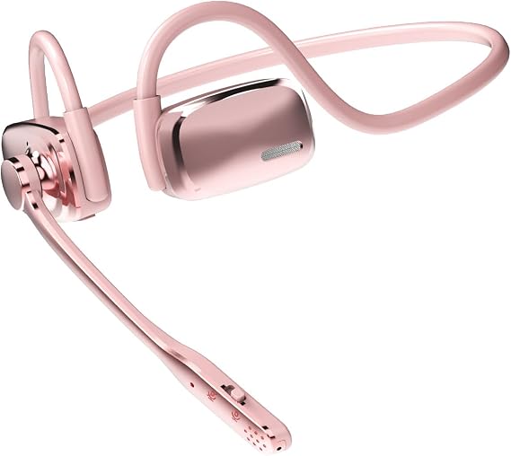 Wireless Headset with Noise Cancelling Mic, Bluetooth V5.4 Headphones-Pink
