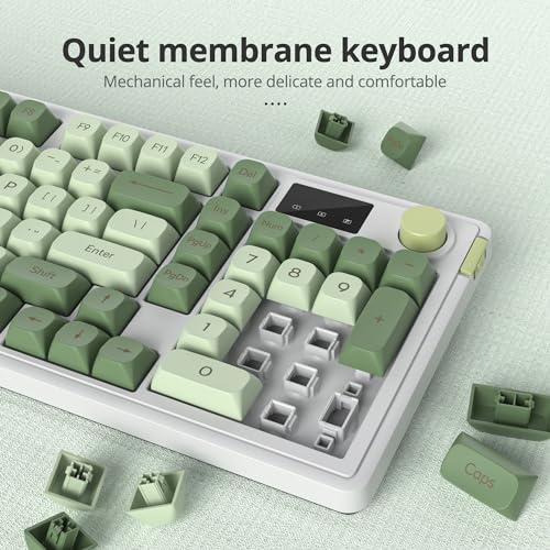 Owpkeenthy 96% Wireless Matcha Green Keyboard with Number Pad Knob - Image 7