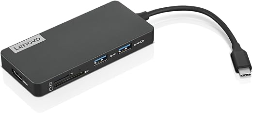 Lenovo – USB-C 7-in-1 Hub – Computer Networking Laptop Accessory – Laptop Docking Station - 4K via HDMI, 3 USB-A devices, 2 SD/TF Card Readers USB-C Power Pass Through - Image 6