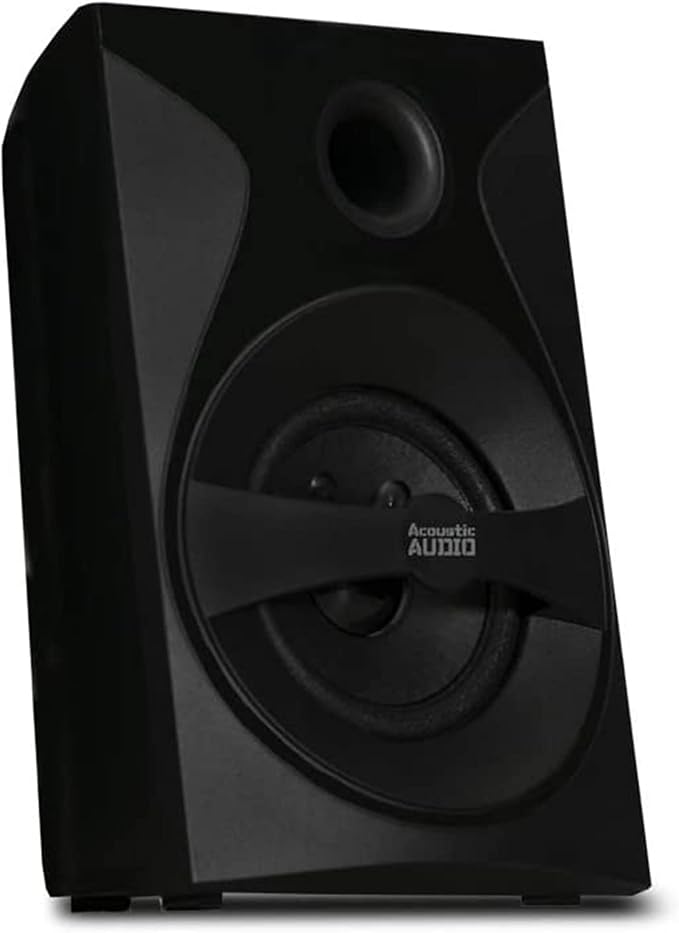 Goldwood Bluetooth 5.1 Surround Sound Home Theater Speaker System with LED Display, FM Tuner, USB/SD Inputs - 6-Piece Set with Remote Control, Black
