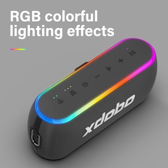 xdobo X8 II Mini Portable Bluetooth Speaker Small Bluetooth Speaker Waterproof IPX6 Computer Speakers Wireless with RGB Lights for Home/Outdoor/Party/Beach/Birthday Gift