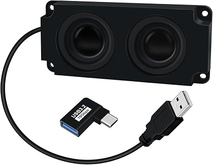 Mini USB Powered Speaker 3W Portable Speaker, Self Adhesive or Drilling Mini Computer Speakers for Desktop PC, Laptop