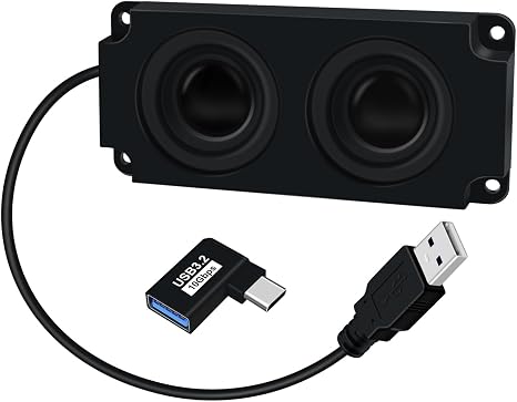 Mini USB Powered Speaker 3W Portable Speaker, Self Adhesive or Drilling Mini Computer Speakers for Desktop PC, Laptop