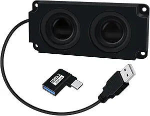 Mini USB Powered Speaker 3W Portable Speaker, Self Adhesive or Drilling Mini Computer Speakers for Desktop PC, Laptop