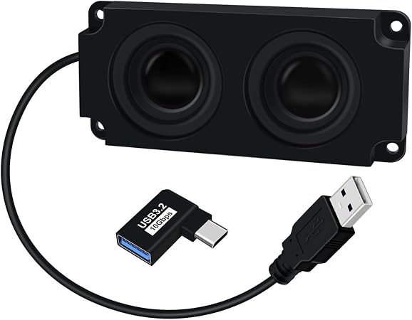 Mini USB Powered Speaker 3W Portable Speaker, Self Adhesive or Drilling Mini Computer Speakers for Desktop PC, Laptop