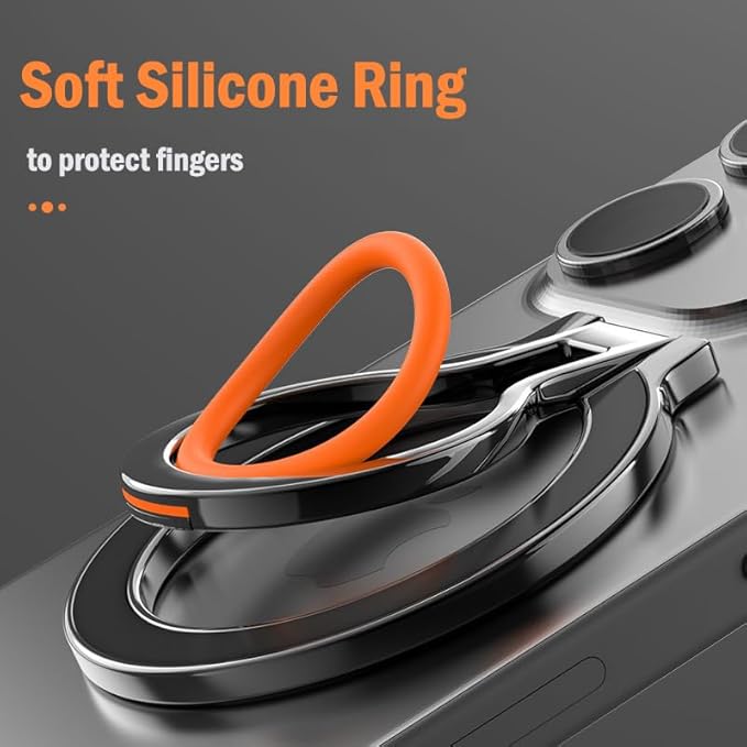 Thin Fit for MagSafe Phone Grip Ring Holder 360° Rotation Ring Compatible with Popsocket MagSafe Kickstand Magnetic for iPhone 16/15/14/13/12/11 Samsung, Google Accessories, Black