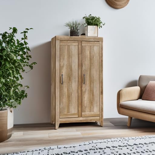 Sauder Adept Storage Pantry Cabinet, L: 38.94" x W: 16.77" x H: 70.98", Craftsman Oak finish