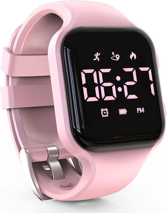 LED Kids Multifunction Steps Counting Watch, Digital Watch, Non-Bluetooth Pedometer Watch, Stopwatch, Alarm Clock, Calories for Women Children Girls Boys
