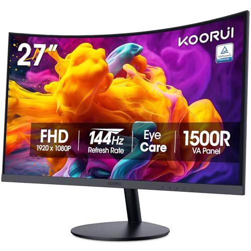 KOORUI 27 Inch Curved Computer Monitor, FHD 144Hz VA 1500R Office Monitor - Image 2