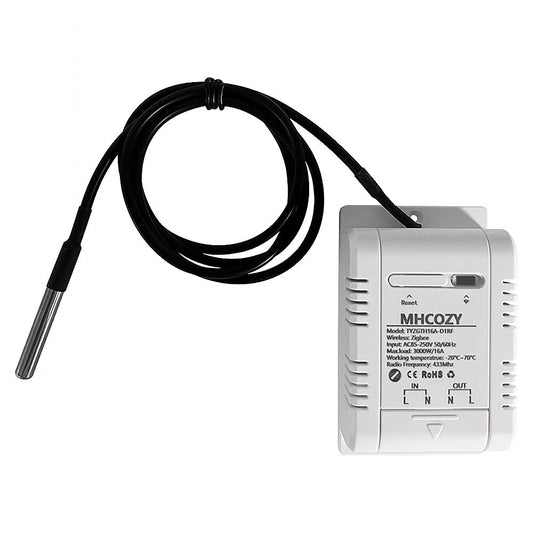 Zigbee Temperature Sensor Controller with Waterproof Probe,Tuya app Remote 16A Smart Switch(tuya zigbee hub Needed)