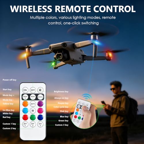 8Pcs Wireless Led Lights for Car, 8 Colors 10 Kind of Lighting Effects USB Rechargeable Anti-Collision Wireless Led Strobe Lights, High Brightness Wireless Led Lights for Bike, Drone, Motorcycle