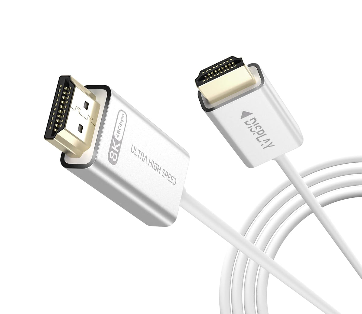 Fiber Optic HDMI 2.1 Cable 10ft-48Gbps Ultra High Speed,8K@60Hz 4K@120Hz,HDCP 2.3,Dynamic HDR-Compatible with RTX 4090,PS5, Box,Samsung TV,Projectors-Slim White HDMI Calbe