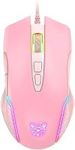 RGB Gaming Mouse Wired, 6400 DPI & 7 Buttons, Pink - Image 1