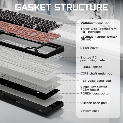 Aula F99 Pro Wireless Silent Mechanical Office Keyboard with Knob Num Pad
