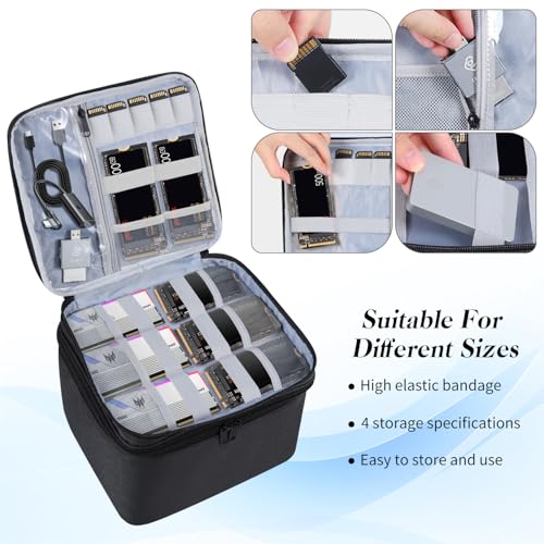 Hard Drive Case,14 -Bay Protective Storage Bag for 3.5" HDD