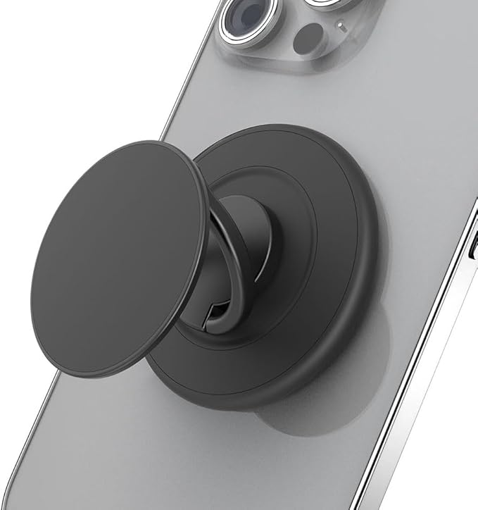 Magnetic Phone Grip Compatible with MagSafe, Magnetic Phone Ring Holder Finger Kickstand Wireless Charging Compatible, Adjustable Phone Rings Gripper Stand for MagSafe iPhone - Classic Black …