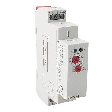 GRT8-B1 Delay Off Time Relay 0.1s-10day Delay 16A AC/DC 12-240v DIN Rail Mount