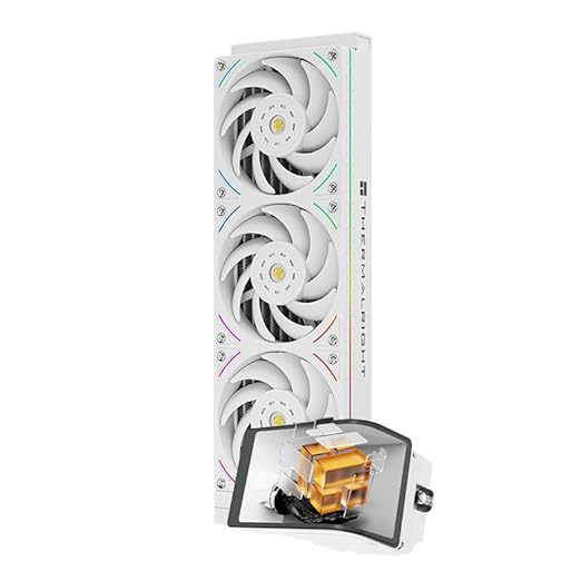 Thermalright Wonder Vision 360 UB ARGB White CPU Water Cooler,6.67-inch Magnetic Curved Screen with 2400x1080 Resolution,AMOLED Display Screen,Liquid CPU Cooler for AM4/AM5, Intel lga1700/1851