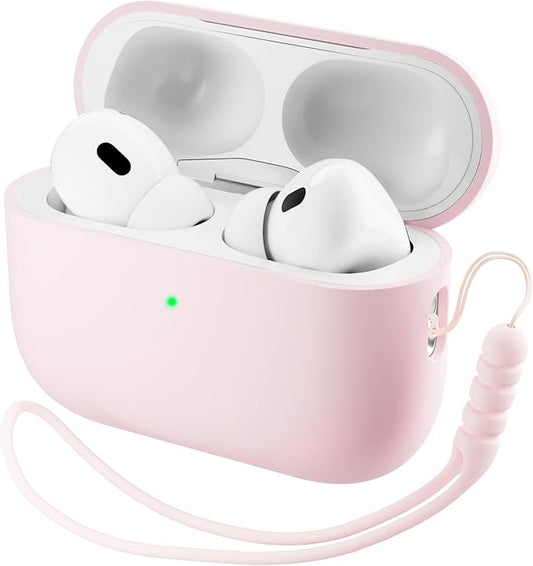 ORNARTO Compatible with AirPods Pro 3 Case 2025, Full Protective Hybrid Silicone for AirPods Pro 3rd Generation Case, Front LED Visible Skin Cover-Chalk Pink