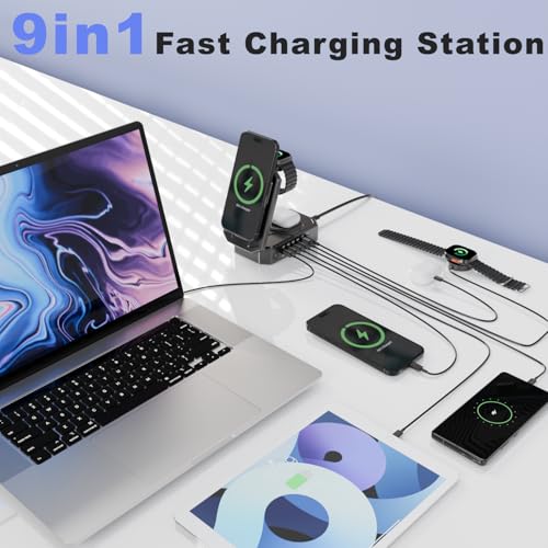 250W Foldable Wireless Charging Station for Multiple Devices Apple,