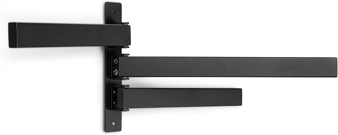 5-Piece Bathroom Hardware Accessory Set with Swivel Towel Rack, Modern 23-Inch Towel Bar Set Wall Mounted, Heavy Duty Stainless Steel Bathroom Accessories (Matte Black),