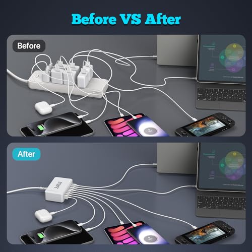 USB C Charger, 240W GaN 8 Port USB Fast Block, PD100 | Charging & Powe - Image 5