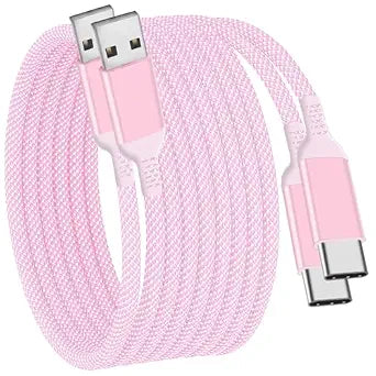 USB C Cable 15FT 2Pack,Extra Long USB-A to USB-C Cable Braided Pink