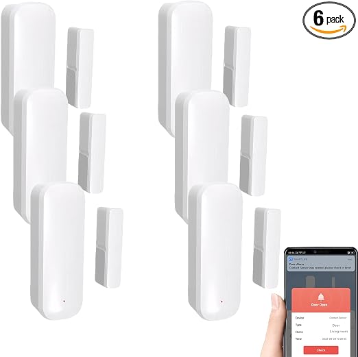 Mengshen 6 Pack WiFi Door Sensor Smart Window Door Alarm Door Open Detector